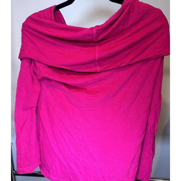 Fresh Produce Live-In Cowlneck Top - Fuchsia, M/L - Picture 2 of 3